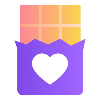 Gradyan renk simgesi, Sevgililer Günü için illüstrasyon, çikolata.