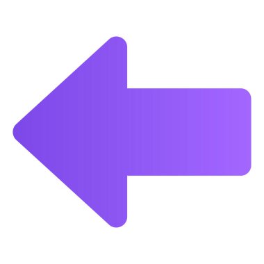 Gradyan renk simgesi, Ok için illüstrasyon, yön, sol, arka.