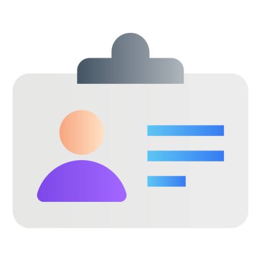 Gradyan renk simgesi, tanımlama için illüstrasyon, kimlik kartı, lisans.