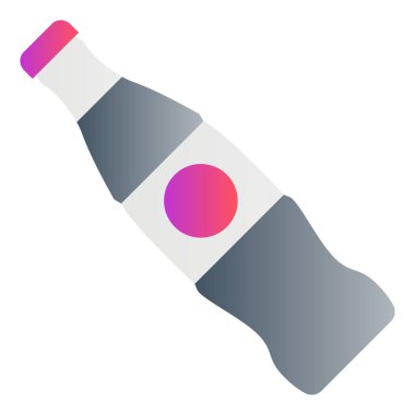 Gradyan renk simgesi, şişe için illüstrasyon, içecek.