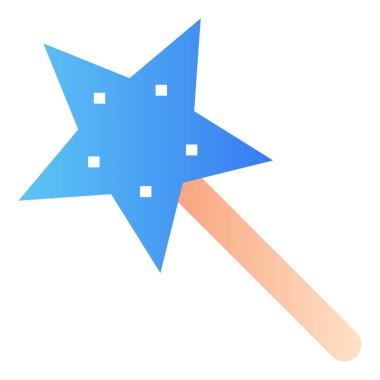 Gradyan renk simgesi, Noel için illüstrasyon, sihirli çubuk, hayal gücü.