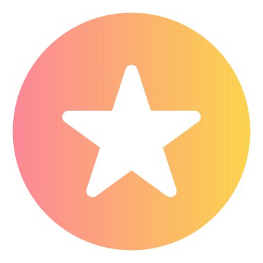 Gradyan renk simgesi, derecelendirme yıldızı, ödül, rozet.