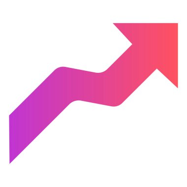 Gradyan renk simgesi, Ok için illüstrasyon, artış, büyüme.