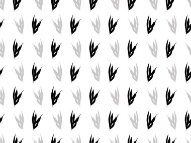 Siyah biçim vektöründe doğa bitkisi deseni