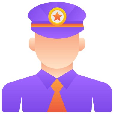 Polis üniforması için gradyan renk çizimi