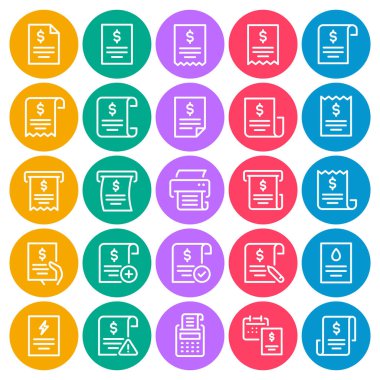 Fatura ödeme için çember renk özeti simgeleri ayarlandı