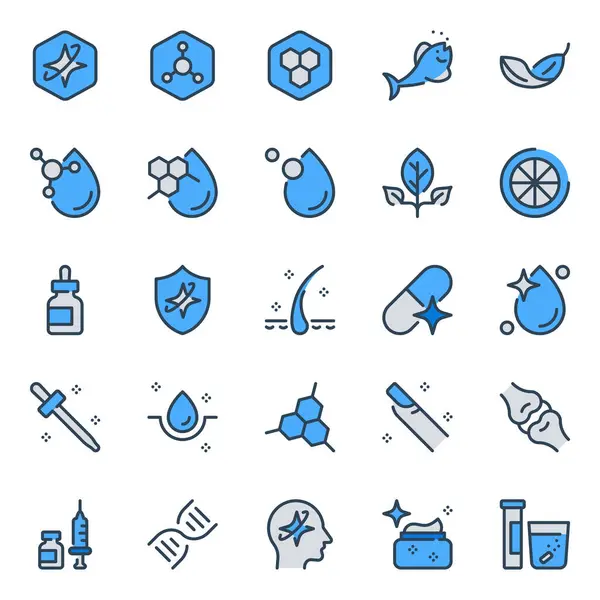 Güzellik diyeti için mavi özet simgeleri