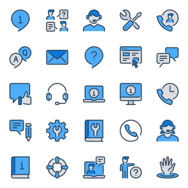 Kişi servisi için doldurulmuş mavi özet simgeleri