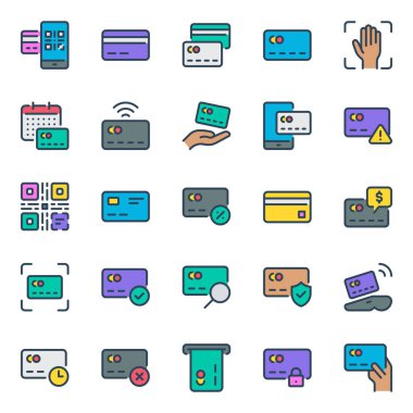 Kredi kartı ödemesi için doldurulmuş özet simgeleri