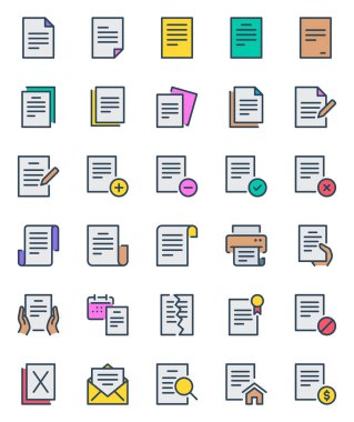 Belge dosyası için doldurulmuş özet simgeleri