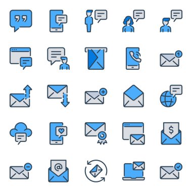 E- posta iletisi için mavi özet simgeleri ayarlandı