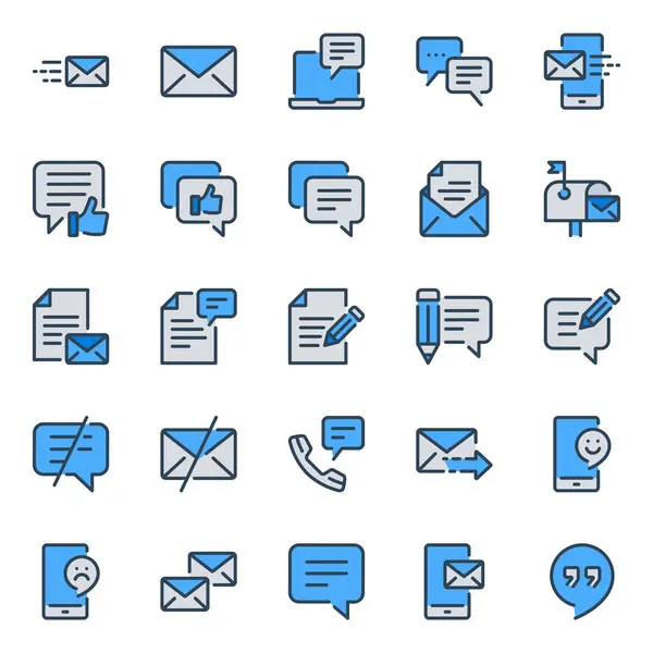 E- posta iletisi için mavi özet simgeleri ayarlandı