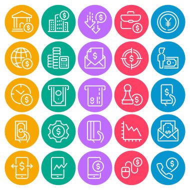 Finans yatırımı için çember renk ana hatları simgeleri belirlendi