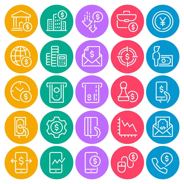 Finans yatırımı için çember renk ana hatları simgeleri belirlendi