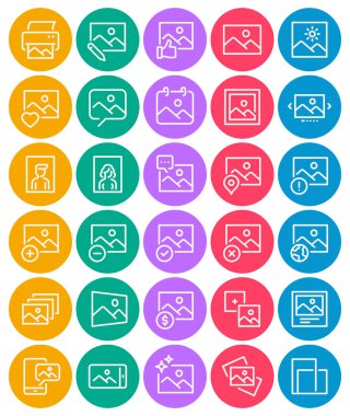 Fotoğraf galerisi için daire rengi dış hat simgelerini ayarla