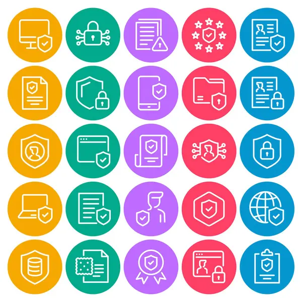 Gizlilik politikası için çember renk özet simgelerini ayarla