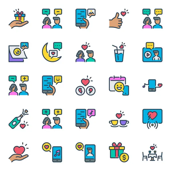 Romantik için doldurulmuş özet simgeleri