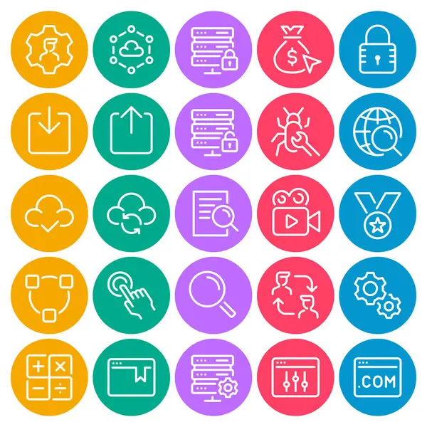 SEO ve Web için çember renk özet simgelerini ayarla