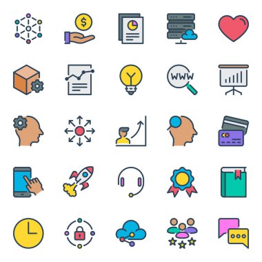 SEO ve Web için doldurulmuş taslak simgeleri