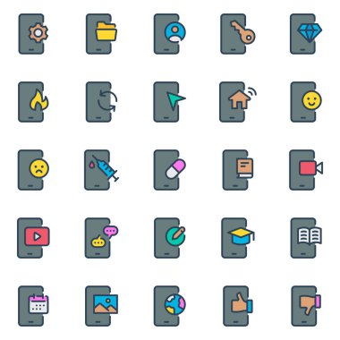 Smartphone servisleri için doldurulmuş özet simgeleri