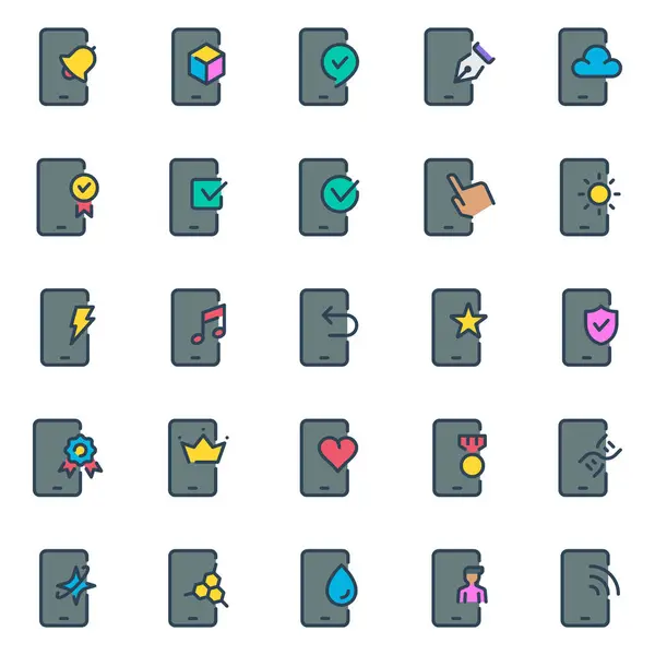 Smartphone servisleri için doldurulmuş özet simgeleri