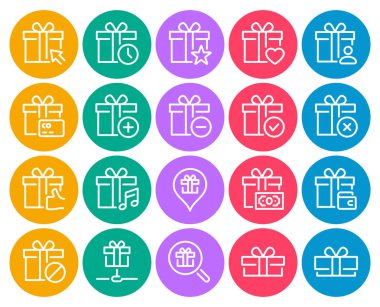 Sürpriz hediyeler için çember renk özet simgelerini ayarla