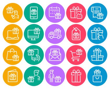 Sürpriz hediyeler için çember renk özet simgelerini ayarla