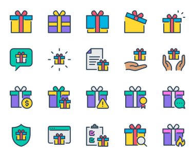 Sürpriz hediyeler için hazırlanmış taslak simgeleri