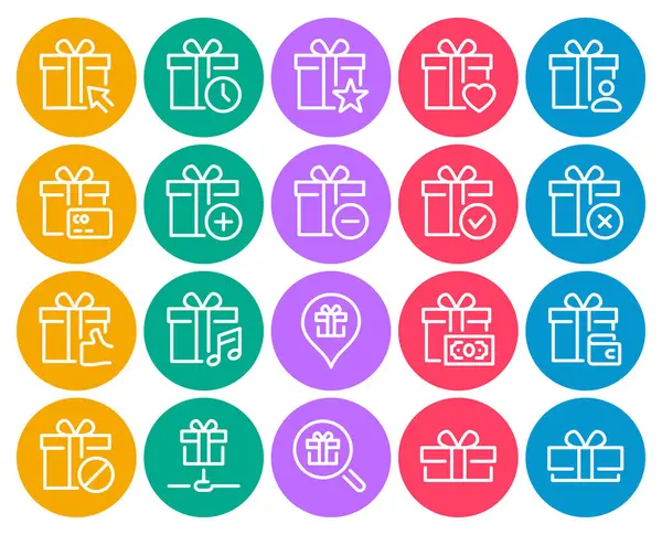 Sürpriz hediyeler için çember renk özet simgelerini ayarla