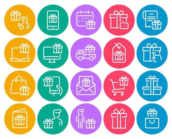 Sürpriz hediyeler için çember renk özet simgelerini ayarla