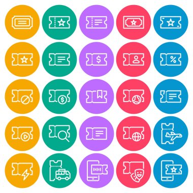 Bilet için çember renk özet simgelerini ayarla