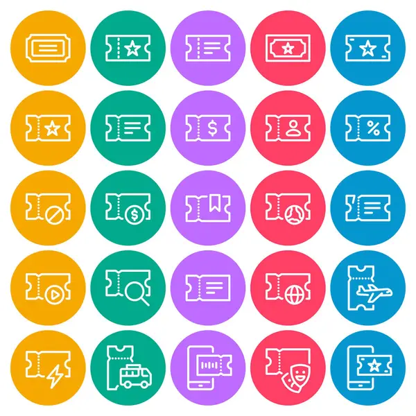 Bilet için çember renk özet simgelerini ayarla