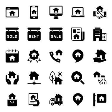 Glyph simgeleri emlak için ayarlandı