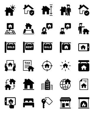 Glyph simgeleri emlak için ayarlandı