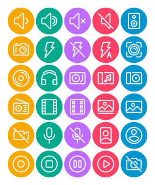 Ses fotoğrafçılığı için daire rengi dış hat simgelerini ayarla