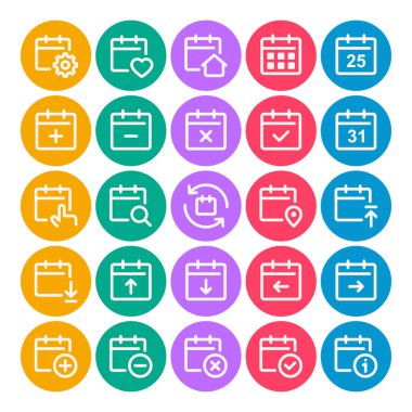 Takvim, ajanda, olay için çember renk özet simgelerini ayarla.