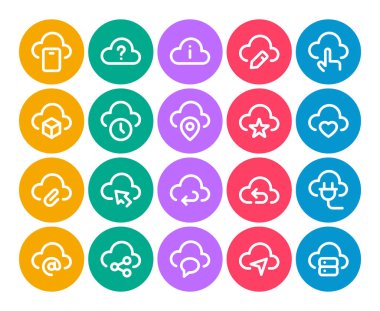 Bulut hesaplaması için daire rengi dış hat simgelerini ayarla.