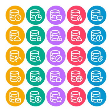 Veritabanı ve Sunucu için daire rengi dış hat simgelerini ayarla.