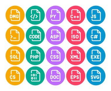 Programlama dosyaları için çember renk özet simgelerini ayarla
