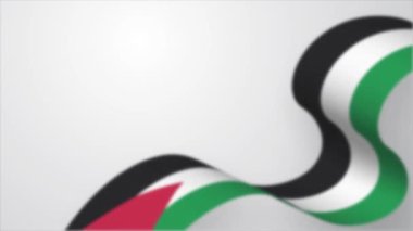 Yeşil Filistin Bayrağı Animasyon Çekimi. beyaz, siyah renk ve metin.