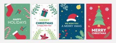 İnternet, sosyal medya ve baskı için noel arkaplanı. Çam ve ladin dallı şablonlar, hediye kutusu, çam kozalağı, mücevher ve şeker çubuğu. Yılbaşı etkinliğinde kullanılacak uygun