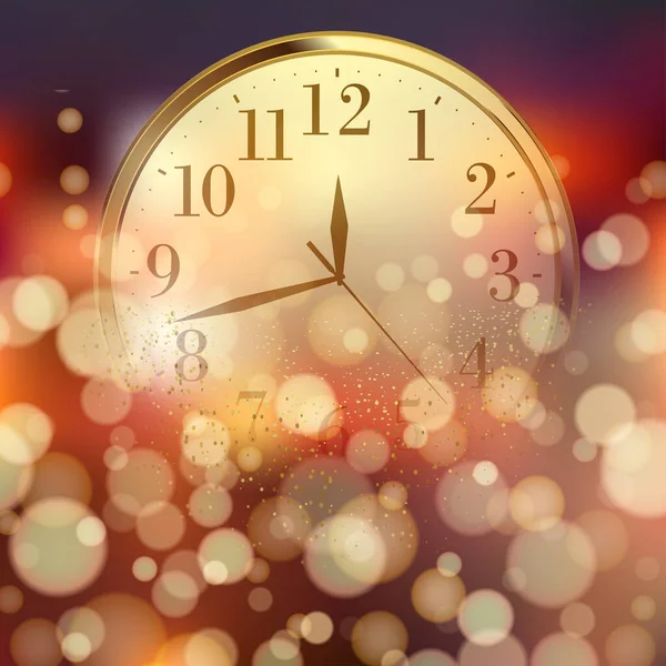 2023 Szczęśliwego Nowego Roku Wesołych Świąt Kartka Złotym Zegarkiem Ilustracja — Wektor stockowy
