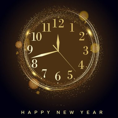 2023 mutlu yıllar ve altın saatli mutlu noeller. Vektör illüstrasyonu