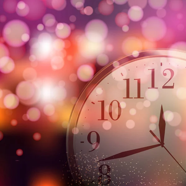 2023 Feliz Año Nuevo Feliz Navidad Tarjeta Con Reloj Oro — Vector de stock