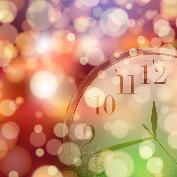 2023 Feliz Ano Novo Feliz Cartão Natal Com Relógio Ouro — Vetor de Stock