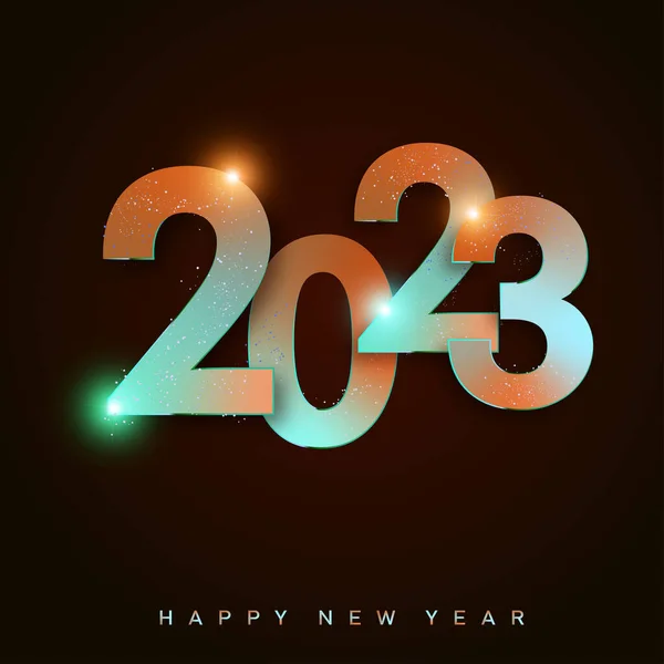 2023 Feliz Ano Novo Com Texto Efeito Luz Ilustração Vetorial — Vetor de Stock