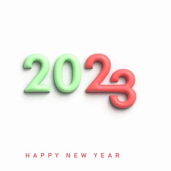 2023 Happy New Year 3Dテキストタイポグラフィデザイン ベクターイラスト — ストックベクタ