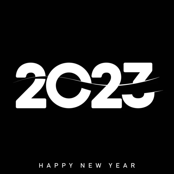 Mutlu Yıllar 2023 Metin Tipografi Tasarımı Vektör Illüstrasyonu — Stok Vektör