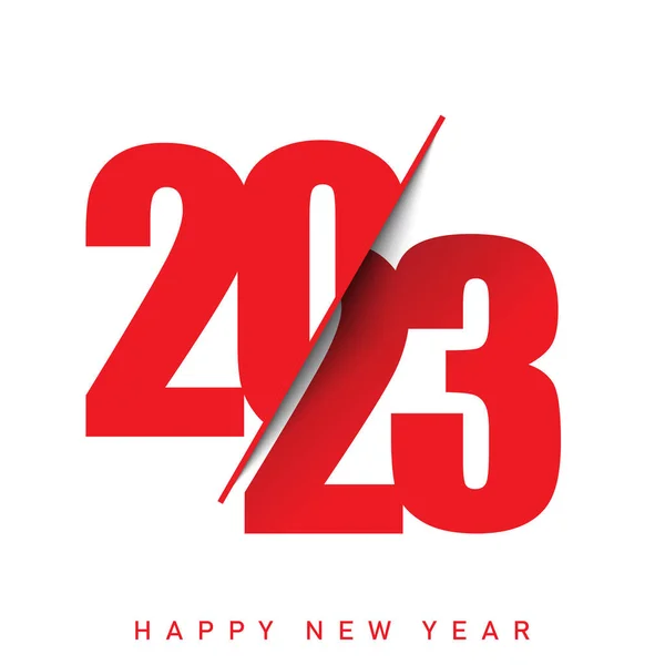 Feliz Año Nuevo 2023 Diseño Tipográfico Texto Rojo Ilustración Vectorial — Vector de stock