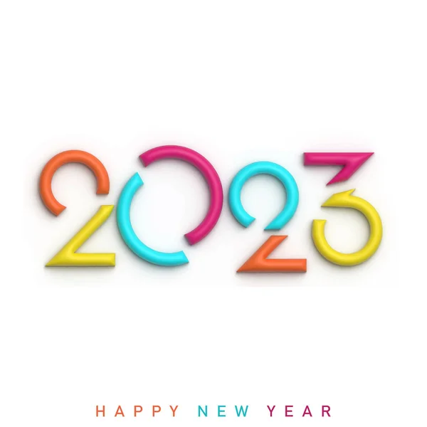 Happy New Year 2023 Text Typography Designs Vector Illustration — Stock Vector